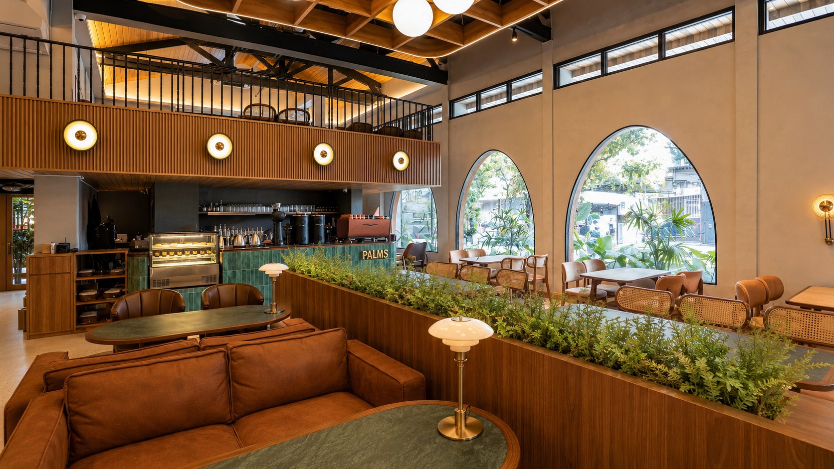 Cafe De Palms — completed café interior — WE Arsitek