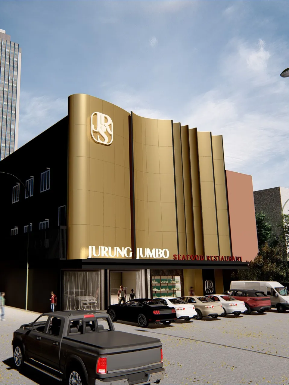 Render 28 dari 33 — Jurung Jumbo, Medan — proyek komersial WE Arsitek