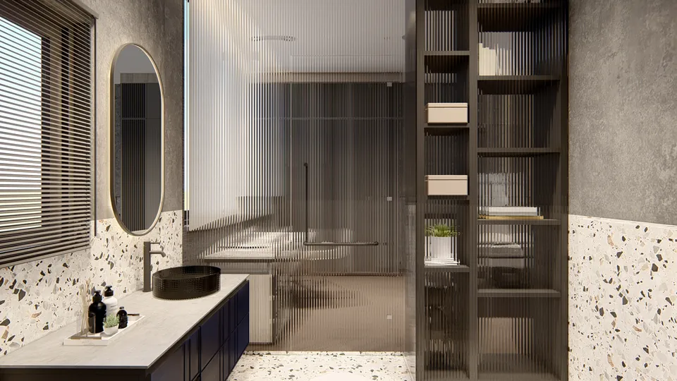 Render 15 dari 50 — OEI House, Medan — proyek residensial WE Arsitek
