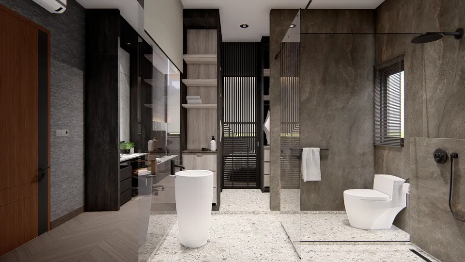 Render 20 dari 50 — OEI House, Medan — proyek residensial WE Arsitek