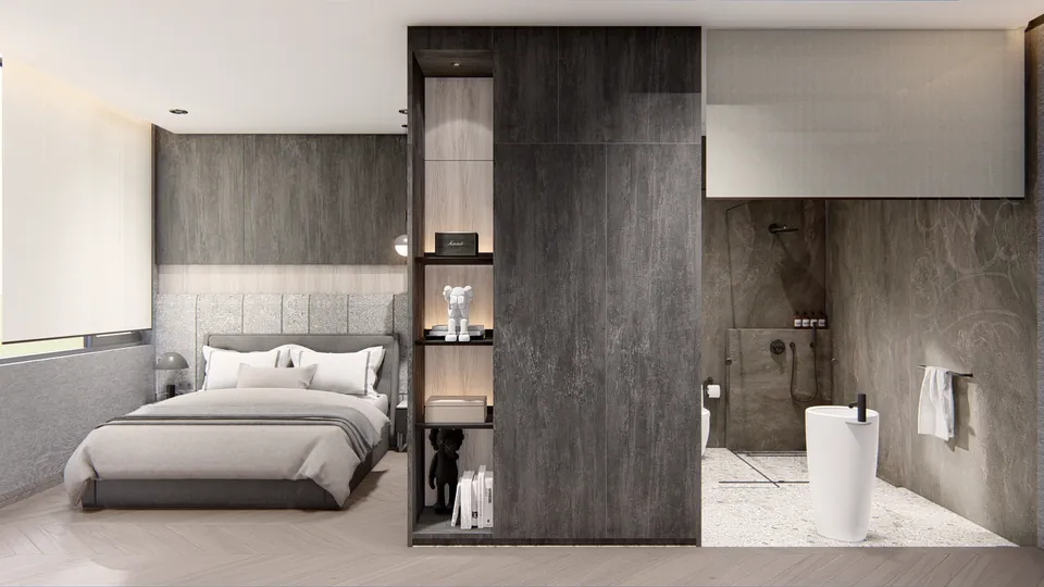 Render 22 dari 50 — OEI House, Medan — proyek residensial WE Arsitek
