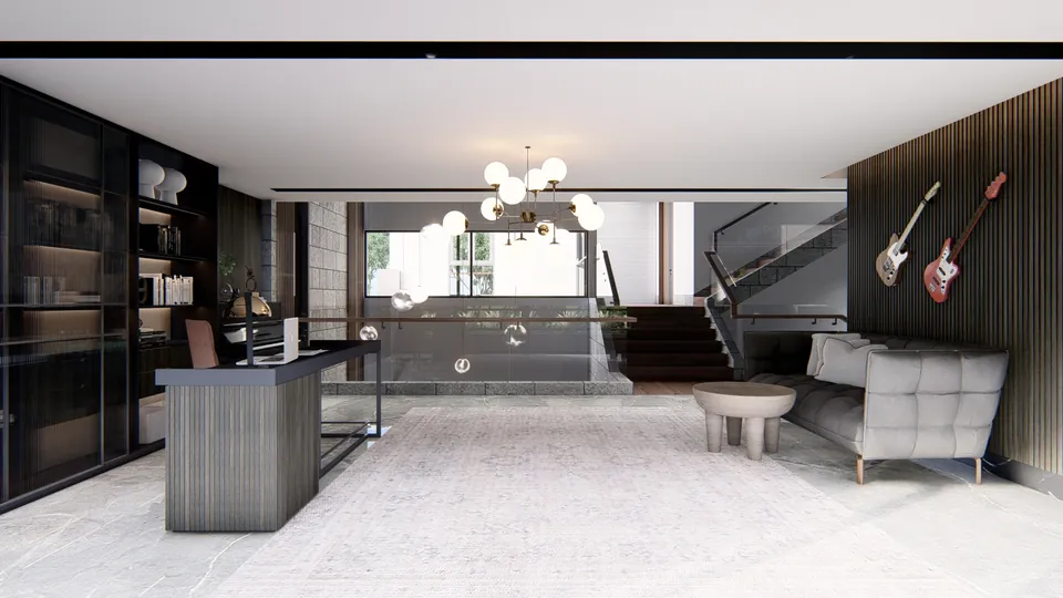 Render 34 dari 50 — OEI House, Medan — proyek residensial WE Arsitek