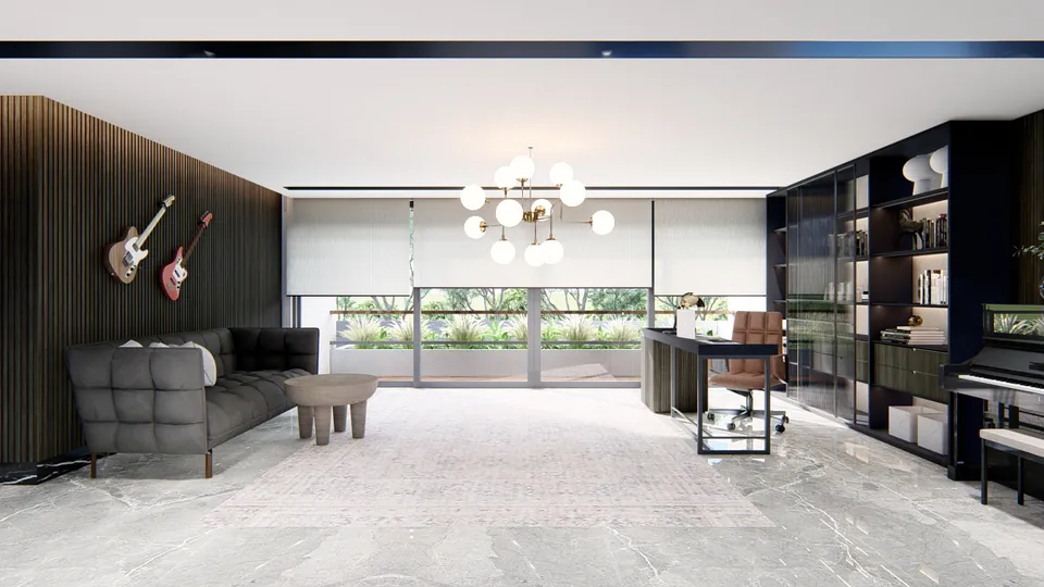 Render 42 dari 50 — OEI House, Medan — proyek residensial WE Arsitek