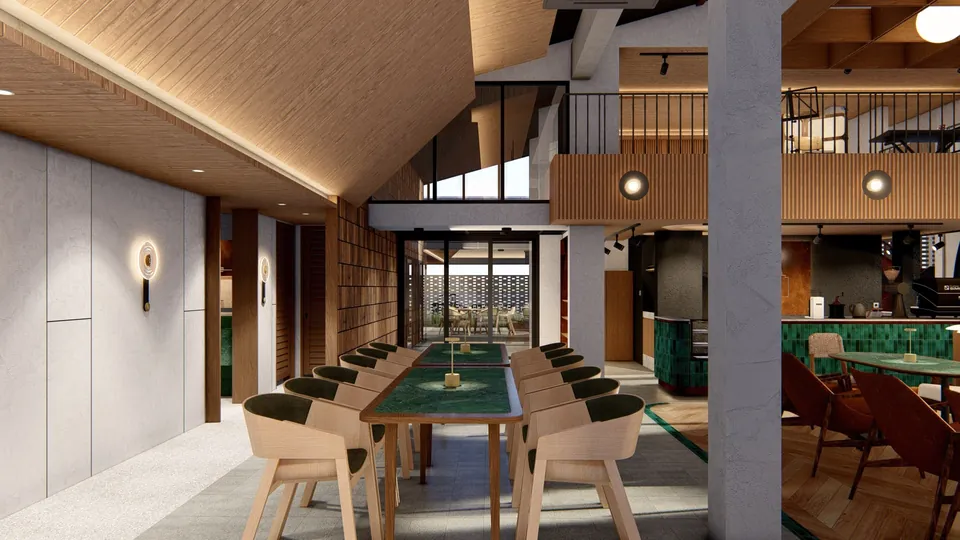Render 3 dari 11 — Cafe De Palms, Medan — proyek komersial WE Arsitek